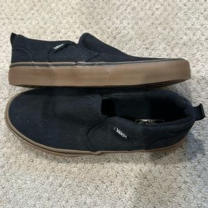 Vans Slip ons Black/Gum size 5/6.5